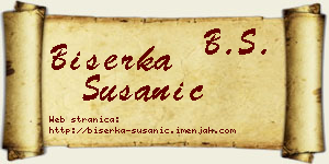 Biserka Susanić vizit kartica